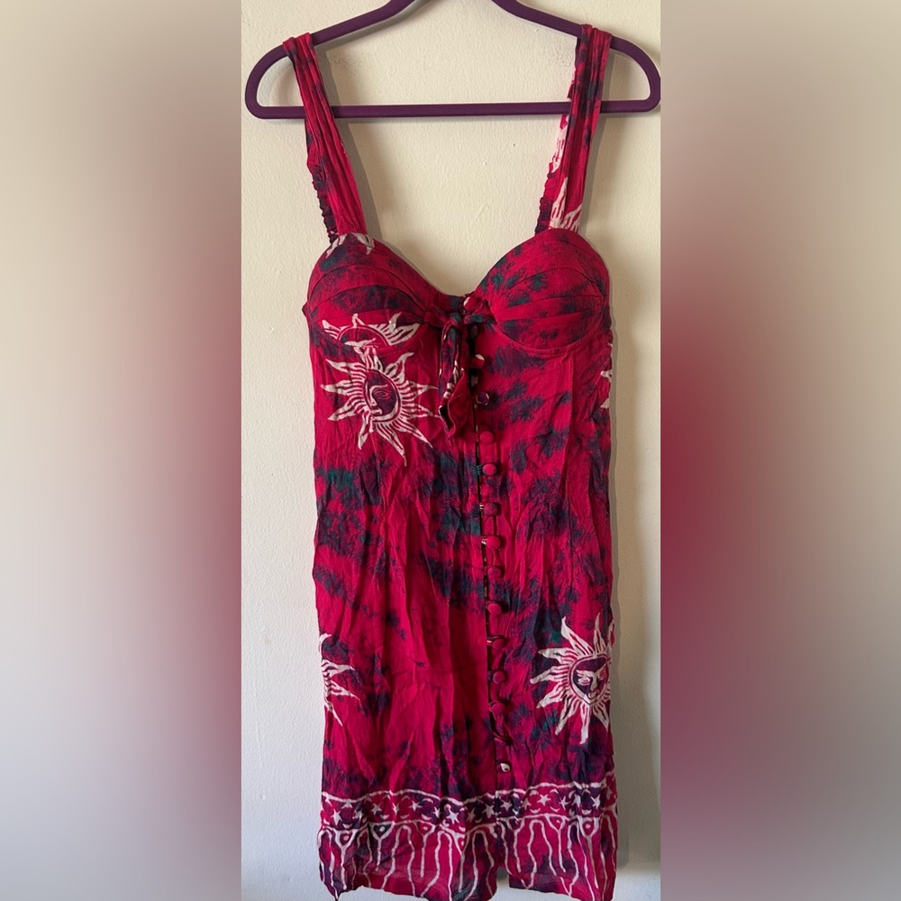 Vibrant Pink Beach Dress with Built in Bra